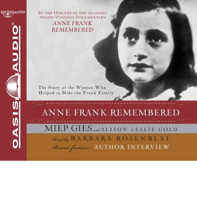 Anne Frank Remembered by Miep Gies AudioBook CD